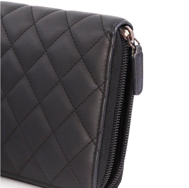Chanel Zip Around Organizer Wallet Quilted Lambskin Large at 1stDibs