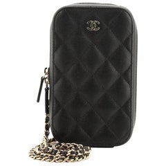 Chanel Black Quilted Leather CC O-Mini Phone Holder Clutch at 1stDibs   chanel mini phone holder, chanel phone bag, chanel phone holder clutch