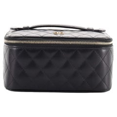 Chanel Zip Around Top Handle Jewelry Case Quilted Lambskin Small