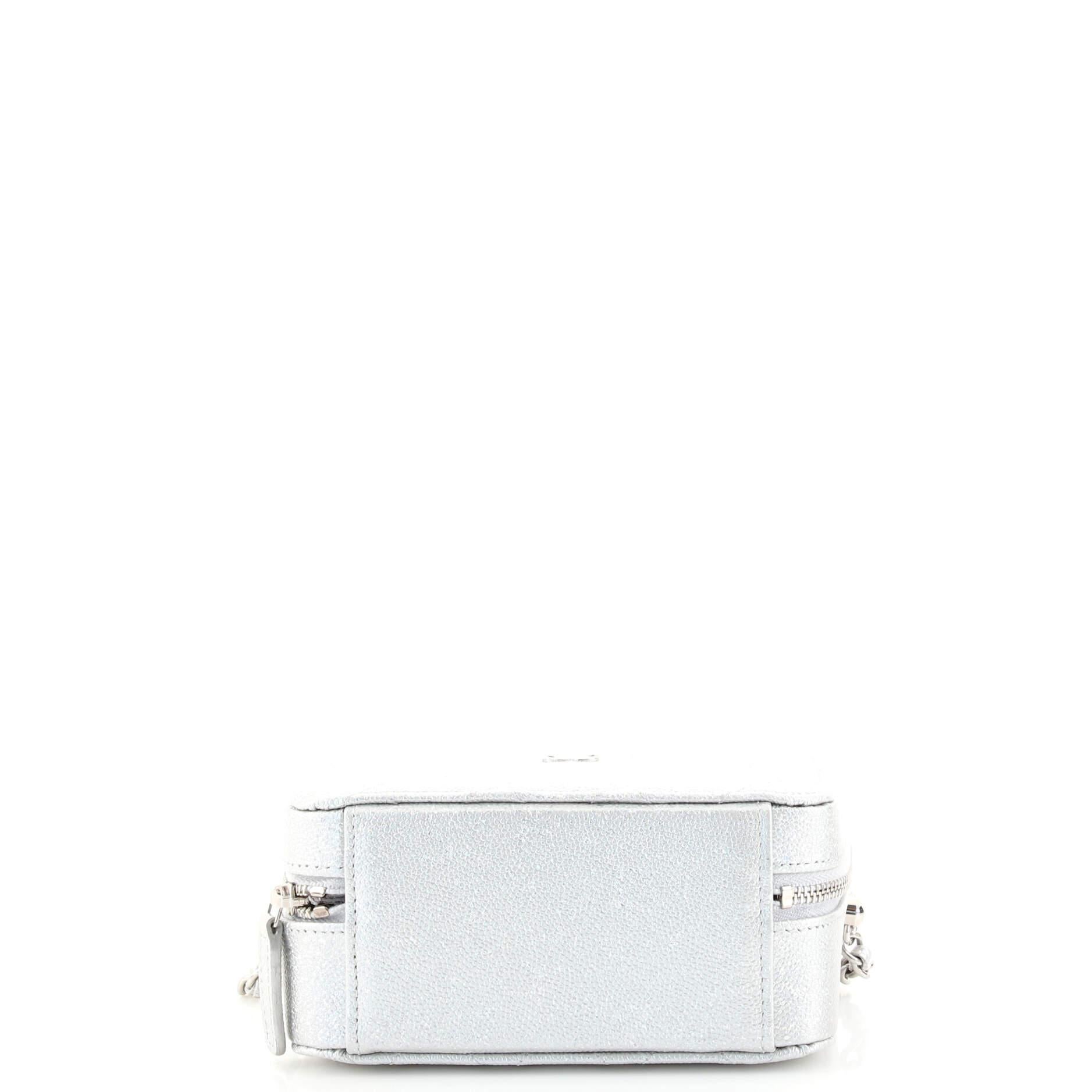 Women's or Men's Chanel Zip Around Vanity Case with Chain Quilted Caviar Mini