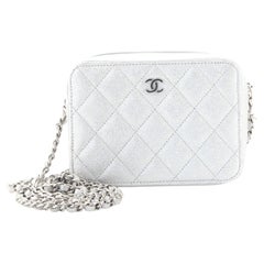 Chanel Zip Around Vanity Case with Chain Quilted Caviar Mini