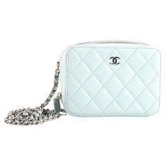 Chanel Zip Around Vanity Case with Chain Quilted Caviar Mini