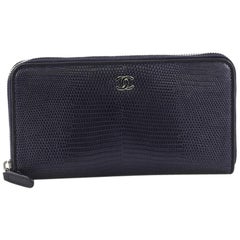Chanel Zip Around Wallet Lizard Long