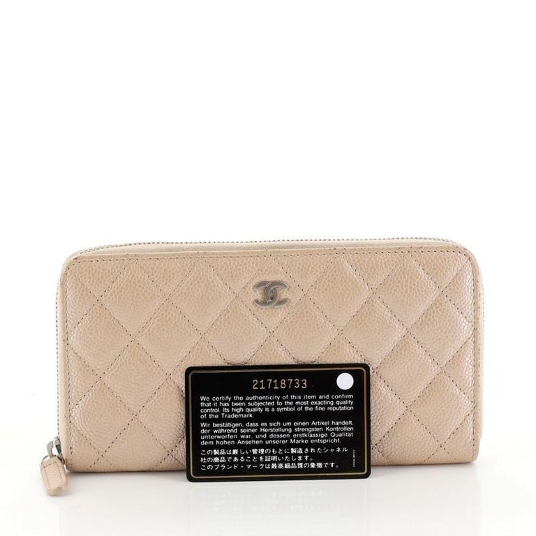 Chanel Zip Around Wallet Quilted Caviar Long at 1stDibs