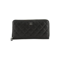 Chanel Zip Around Wallet Quilted Caviar Long 