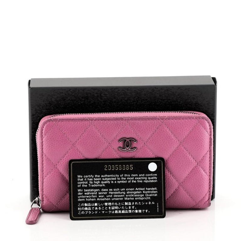 Chanel Zip Around Wallet Quilted Caviar Small at 1stDibs