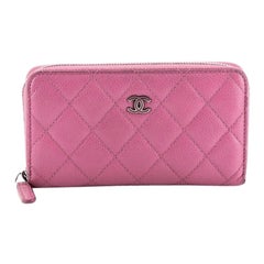 Chanel Zip Around Wallet Quilted Caviar Small