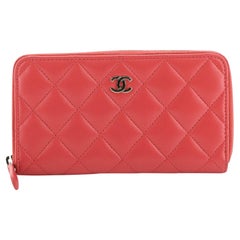 Chanel Zip Around Wallet Quilted Lambskin Compact