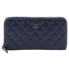 Chanel Zip Around Wallet Quilted Lambskin Long