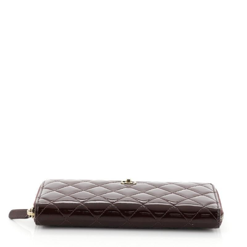 Women's or Men's Chanel Zip Around Wallet Quilted Patent Long 