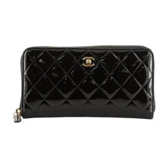 Chanel Zip Around Wallet Quilted Patent Long 