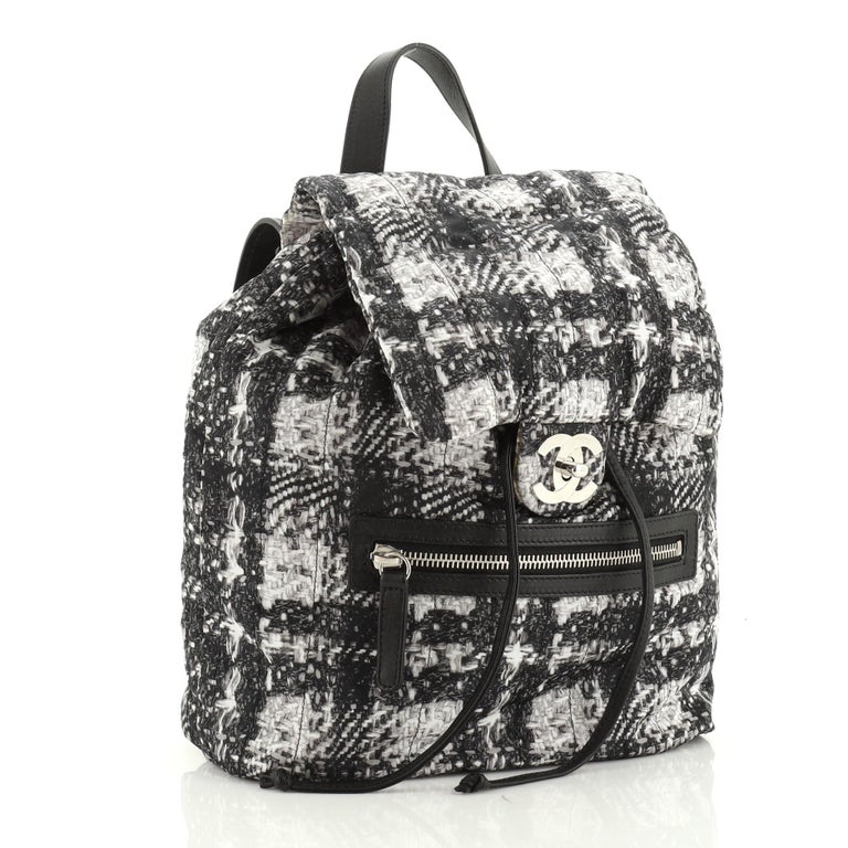 Chanel Zip Backpack Printed Nylon Medium For Sale at 1stdibs