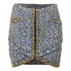 Chanel Zip Front Knit Mini Skirt Size M