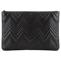 Chanel Zip Pouch Quilted Lambskin Large