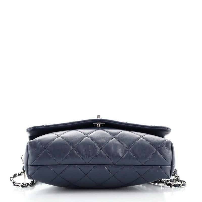 Black Chanel Zip Top Pocket Crossbody Bag Quilted Calfskin Small