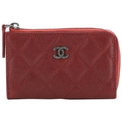 Chanel Zipped Key Holder Quilted Caviar