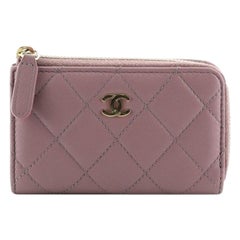 Chanel Zipped Key Holder Quilted Lambskin