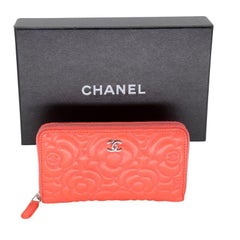 Chanel Zippy Embossed Leather Camellia Wallet CC-0407N-0114