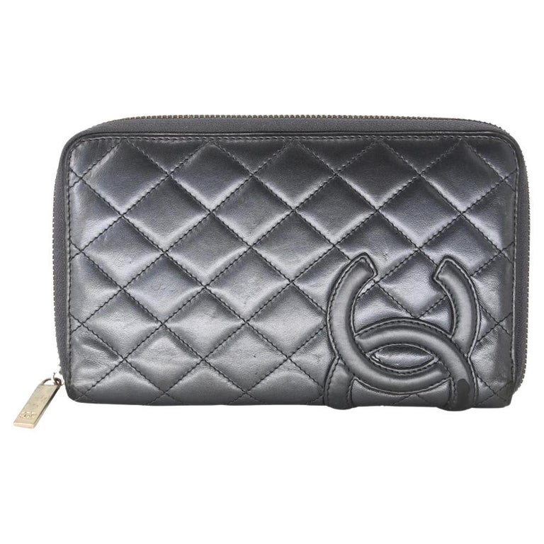 chanel leather card holder wallet