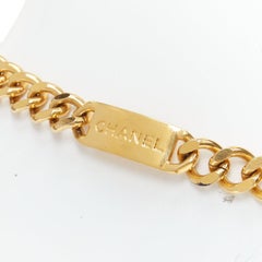 CHANEL1994 Vintage  gold plated CC ID plate 31 Rue Cambon coin chain belt