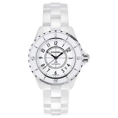 Chanel J12 Montre automatique blanche à cadran blanc en céramique blanche H0970