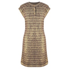 CHANEL Paris / Byzance Gripoix Buttons Relic Dress 46 FR