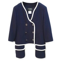 CHANELParis Dallas Bleu White Jacket Blazer