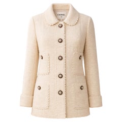 CHANELParis / DALLAS Runway Beige Tweed Jacket 36 FR