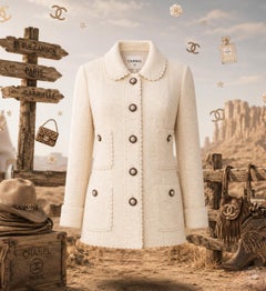 CHANELParis / DALLAS Runway Veste en tweed beige 36 FR