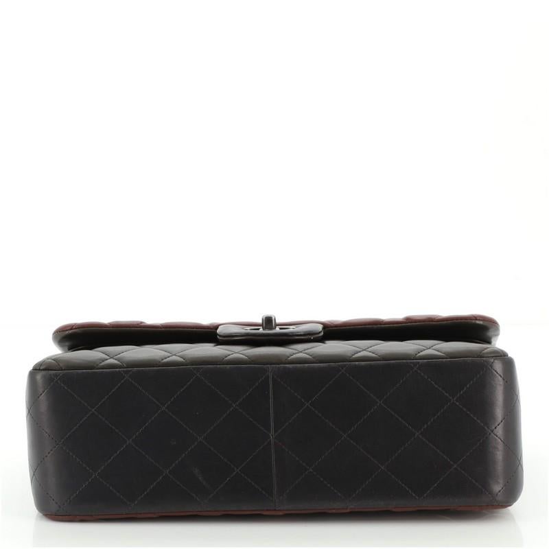 ChanelTricolor Classic Double Flap Bag Quilted Lambskin Jumbo In Good Condition In NY, NY