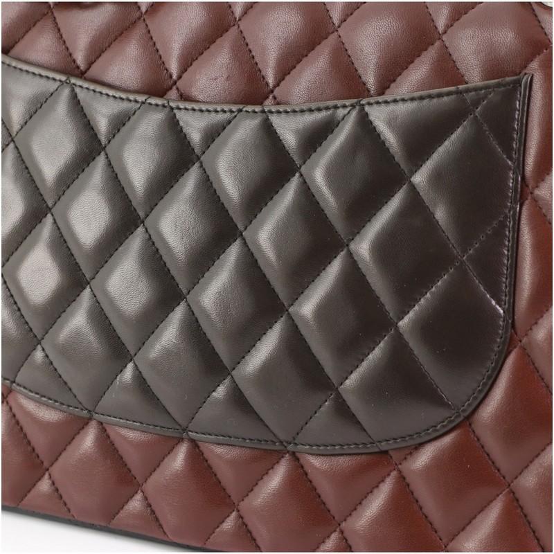ChanelTricolor Classic Double Flap Bag Quilted Lambskin Jumbo 2