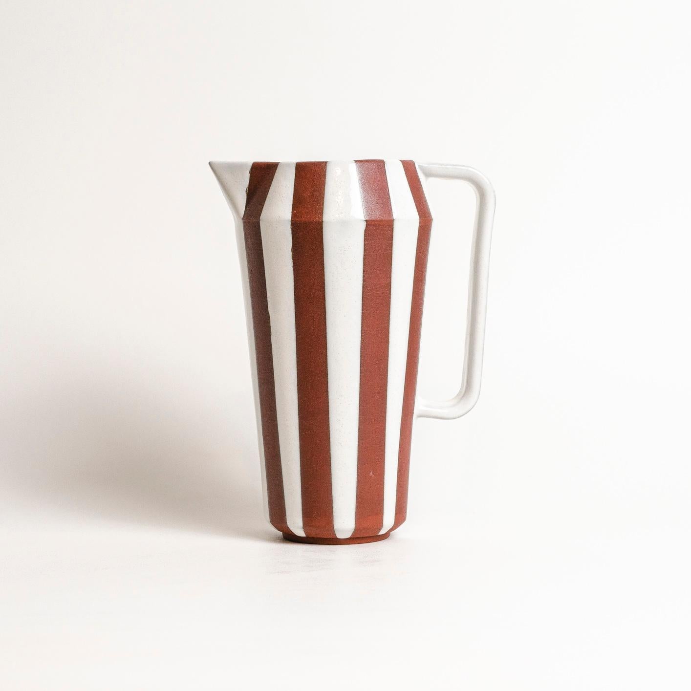Modern Chanfro Striped Pitcher For Sale