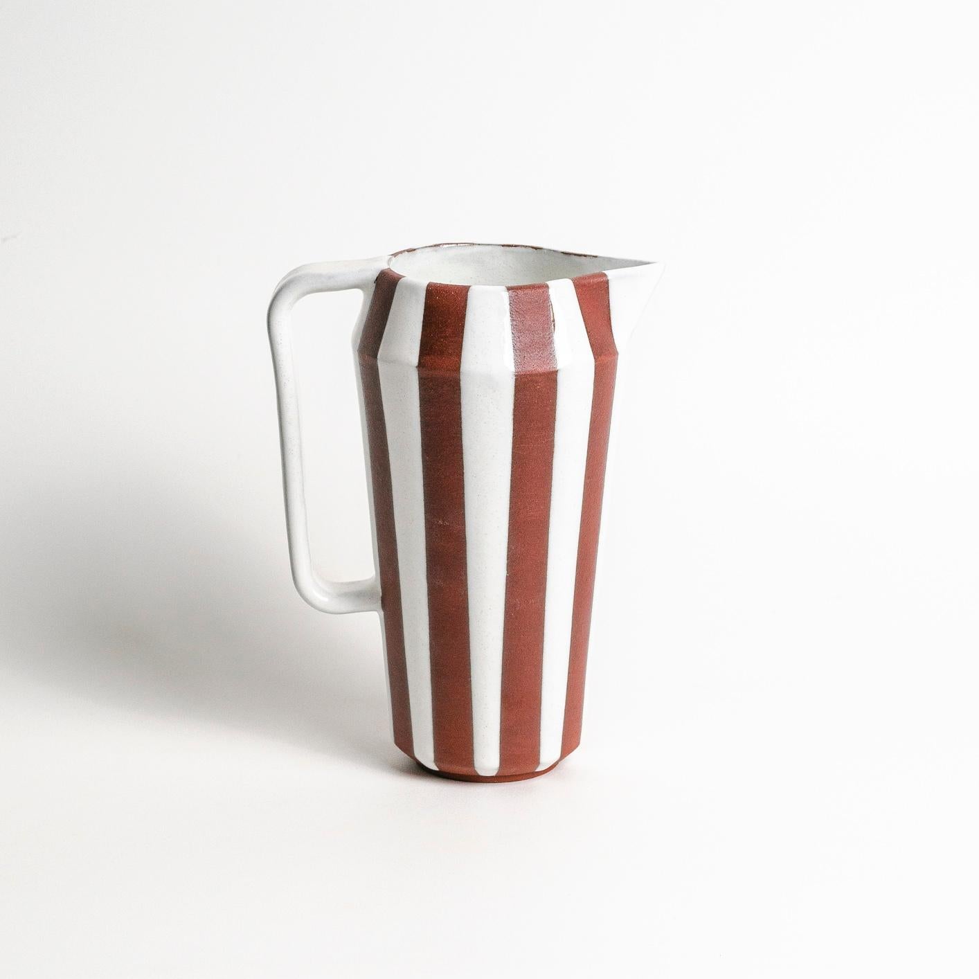 Contemporary Chanfro Striped Pitcher For Sale