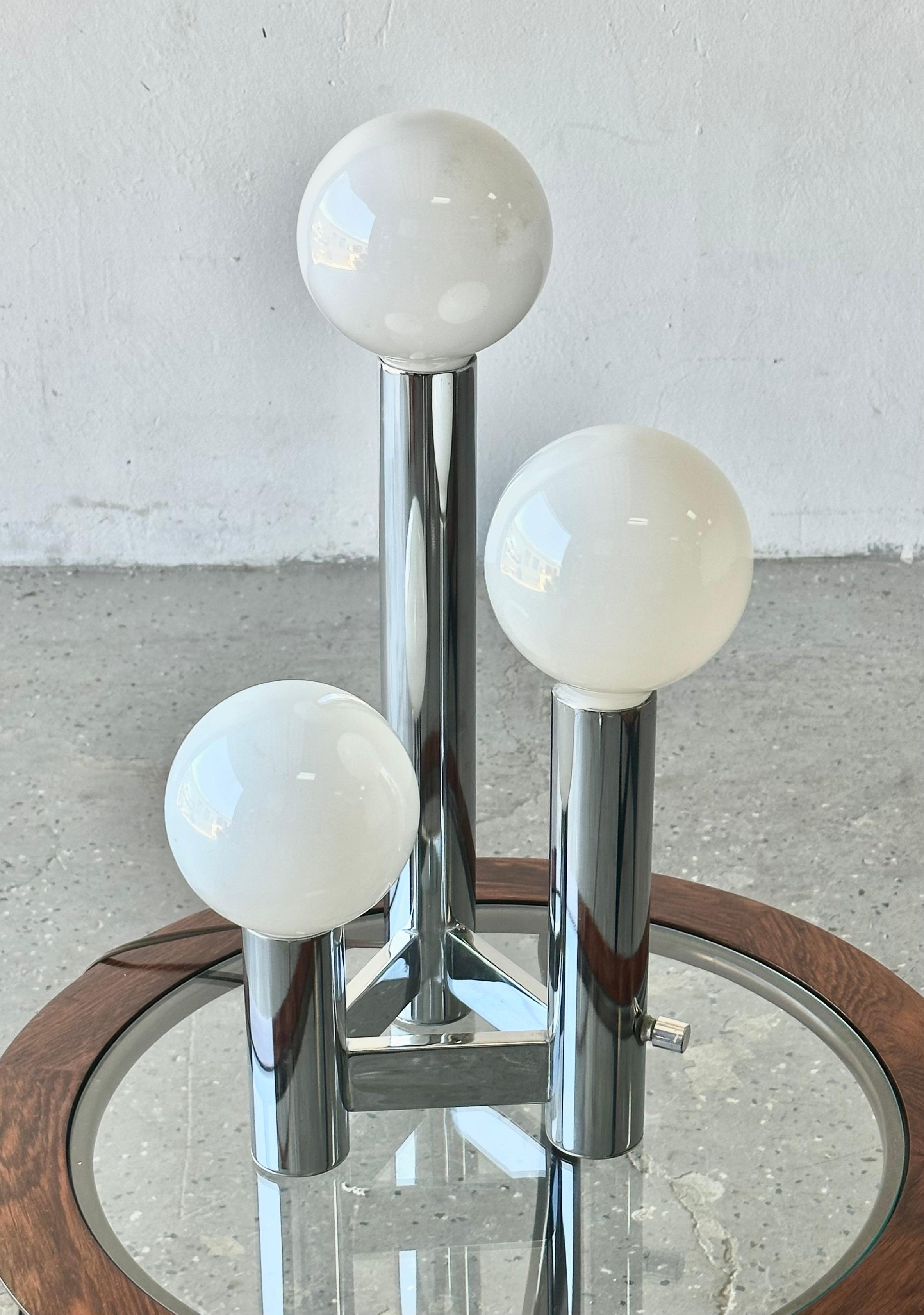 Mid-Century Modern Chrome Space Age Tower / Skyscraper Table Lamp by J.T. Kalmar 2