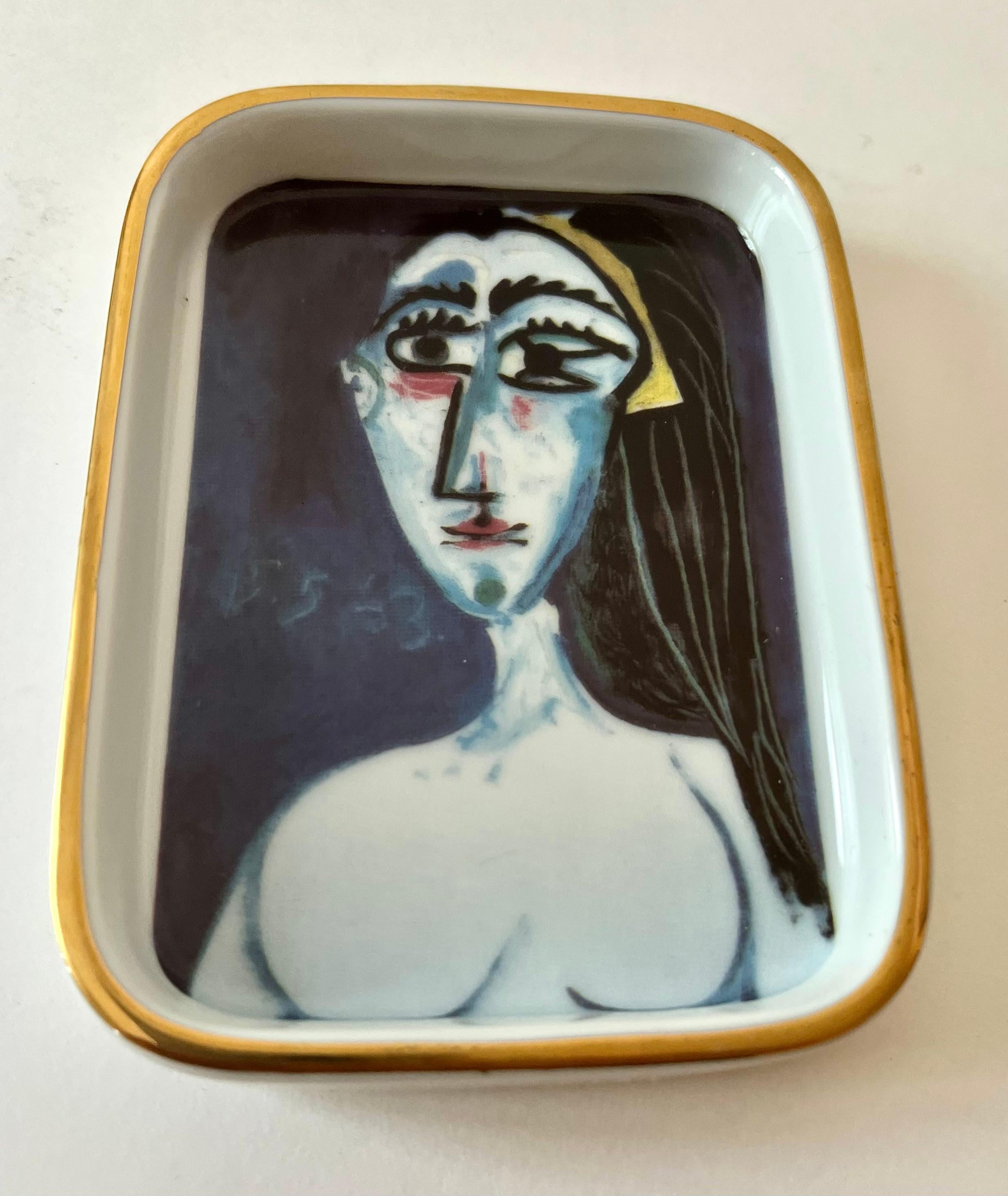 20th Century Change or Decorative Bowl with Picasso Image Busta De Femme Nue, Face