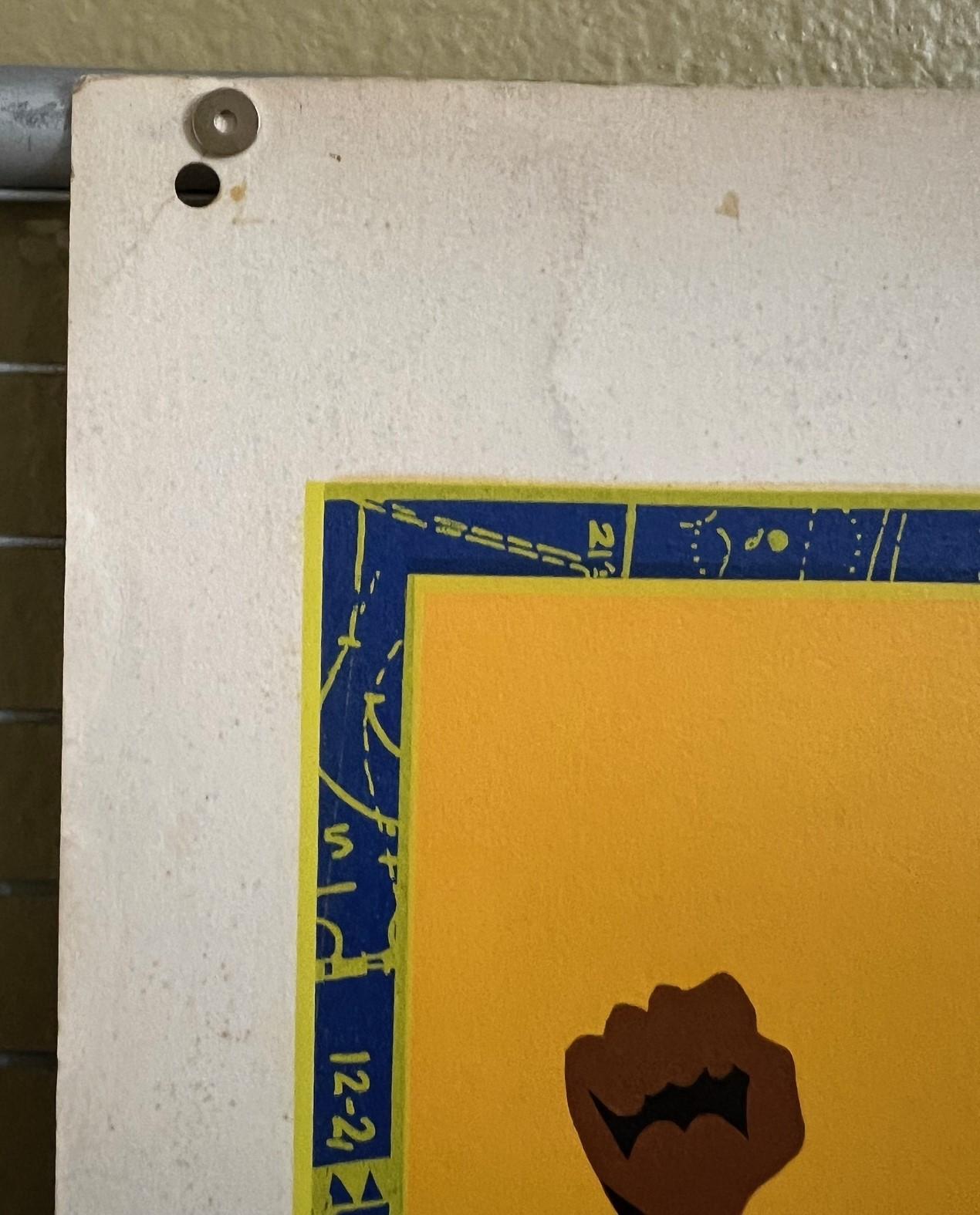 Se trata de una rara copia de prueba P 7/20 de uno de los pósters icónicos del arte negro de los años 80.  Hay ejemplos de esta obra en la colección del Instituto de Arte de Flint, el Museo de Oakland, el High Museum of Art (Atlanta) y el Museo