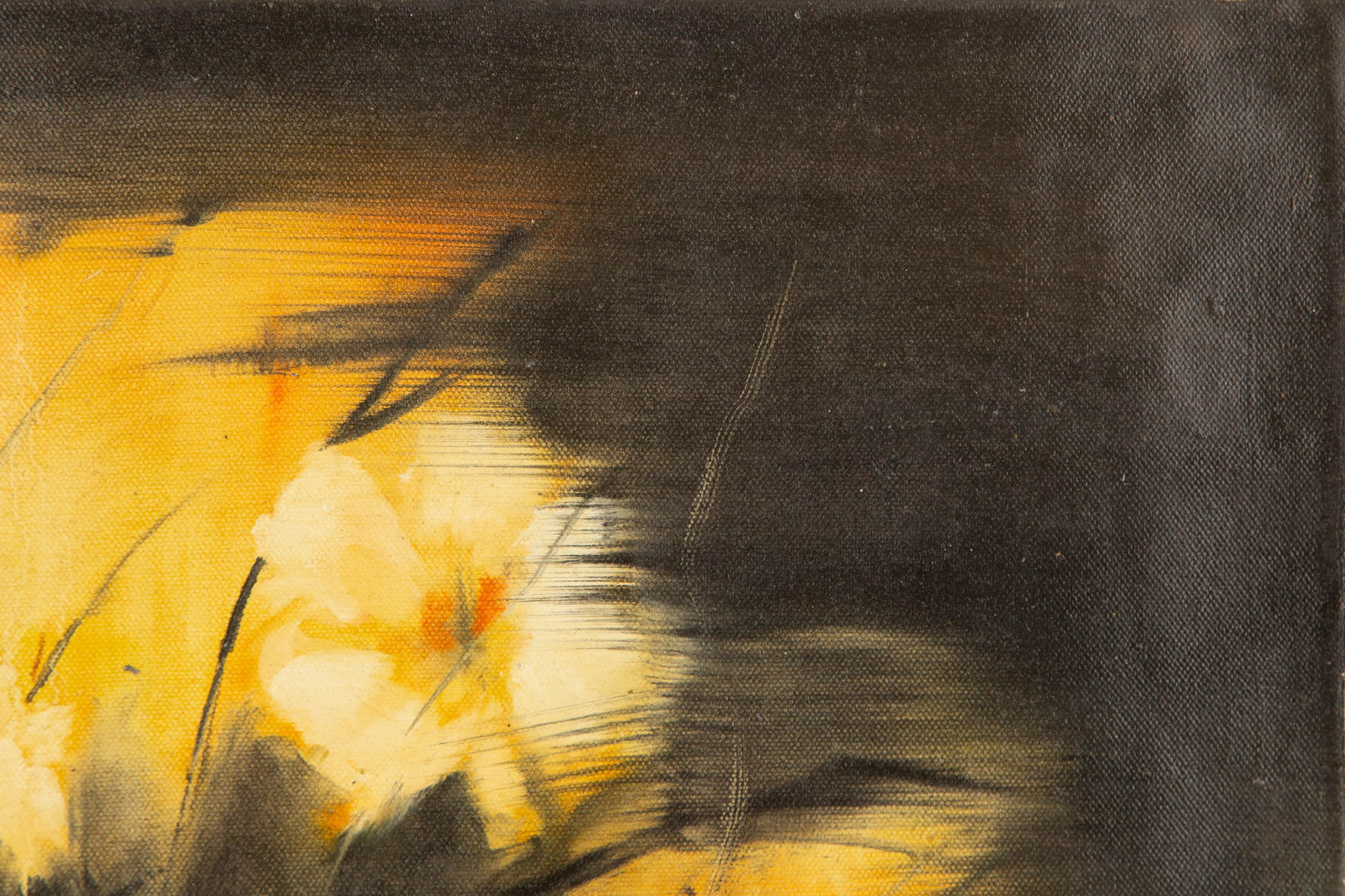 Changgui Zhao Floral Original Oil On Canvas 