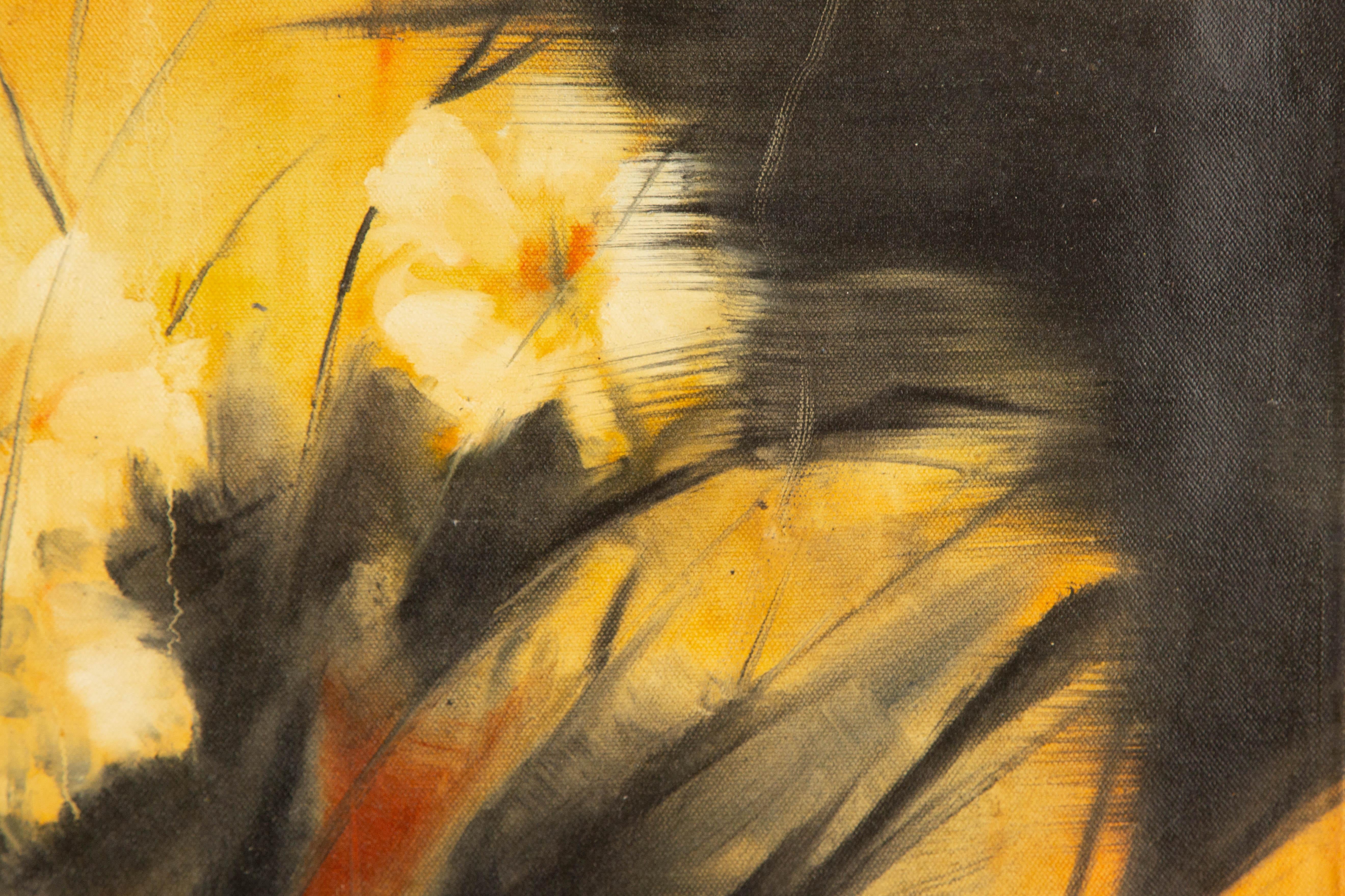 Changgui Zhao Floral Original Oil On Canvas 