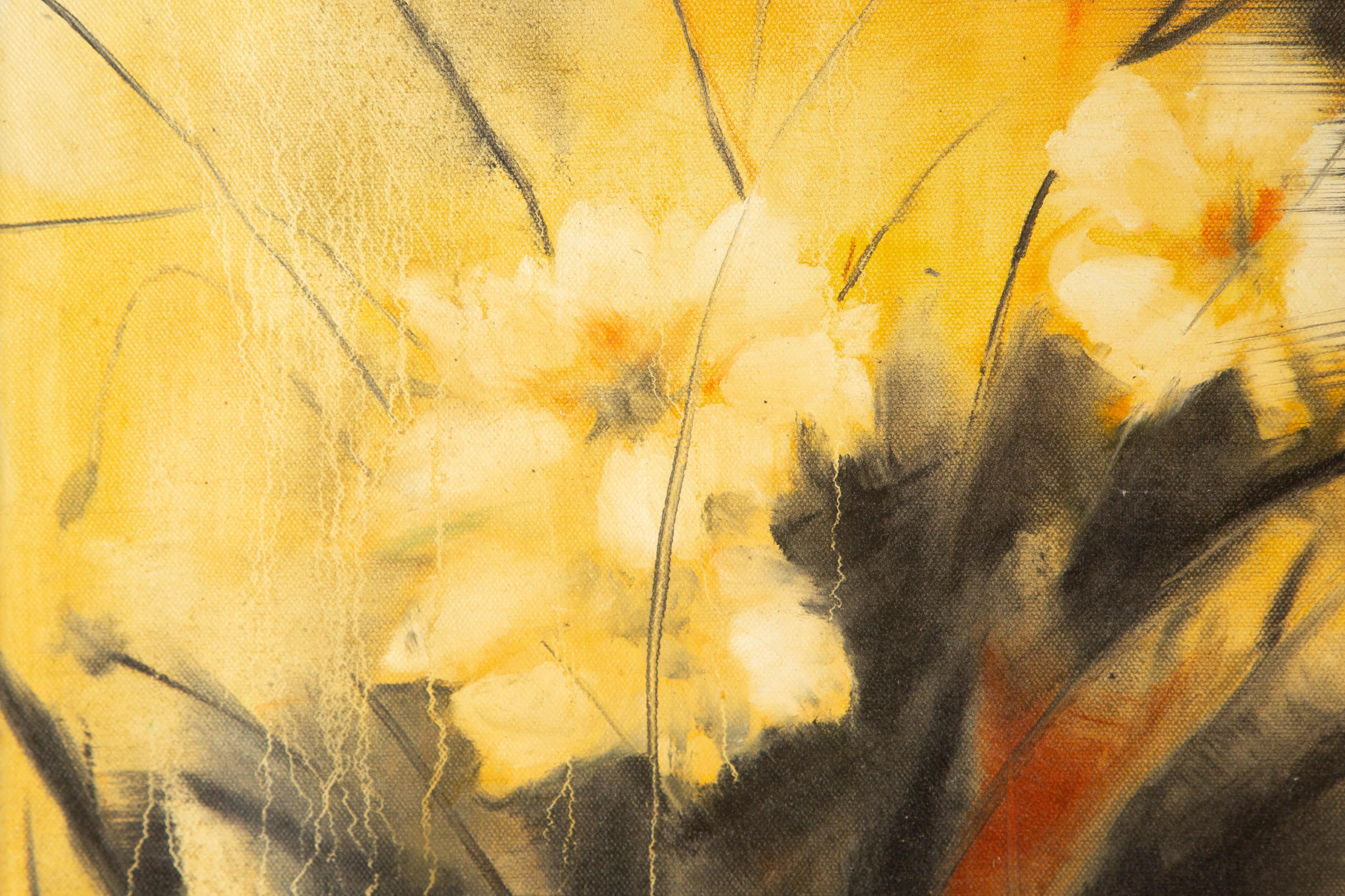 Changgui Zhao Floral Original Oil On Canvas 