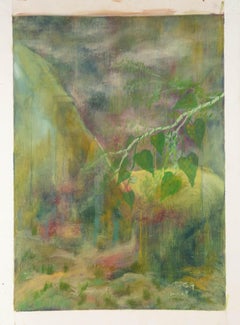 Changgui Zhao Paesaggio Olio originale su tela "Velo di primavera"