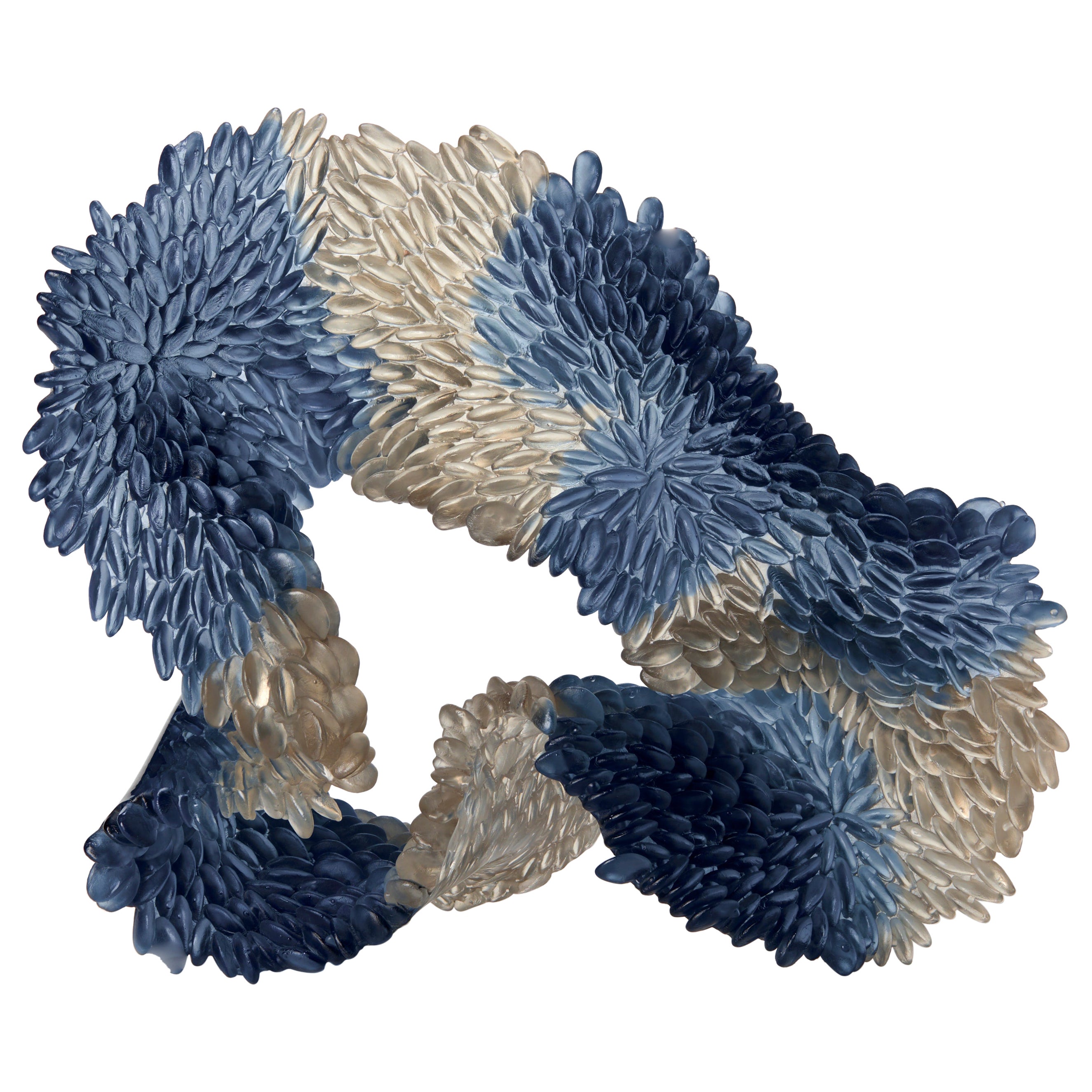 Changing Sky, a blue & grey textured glass sculpture by Nina Casson McGarva