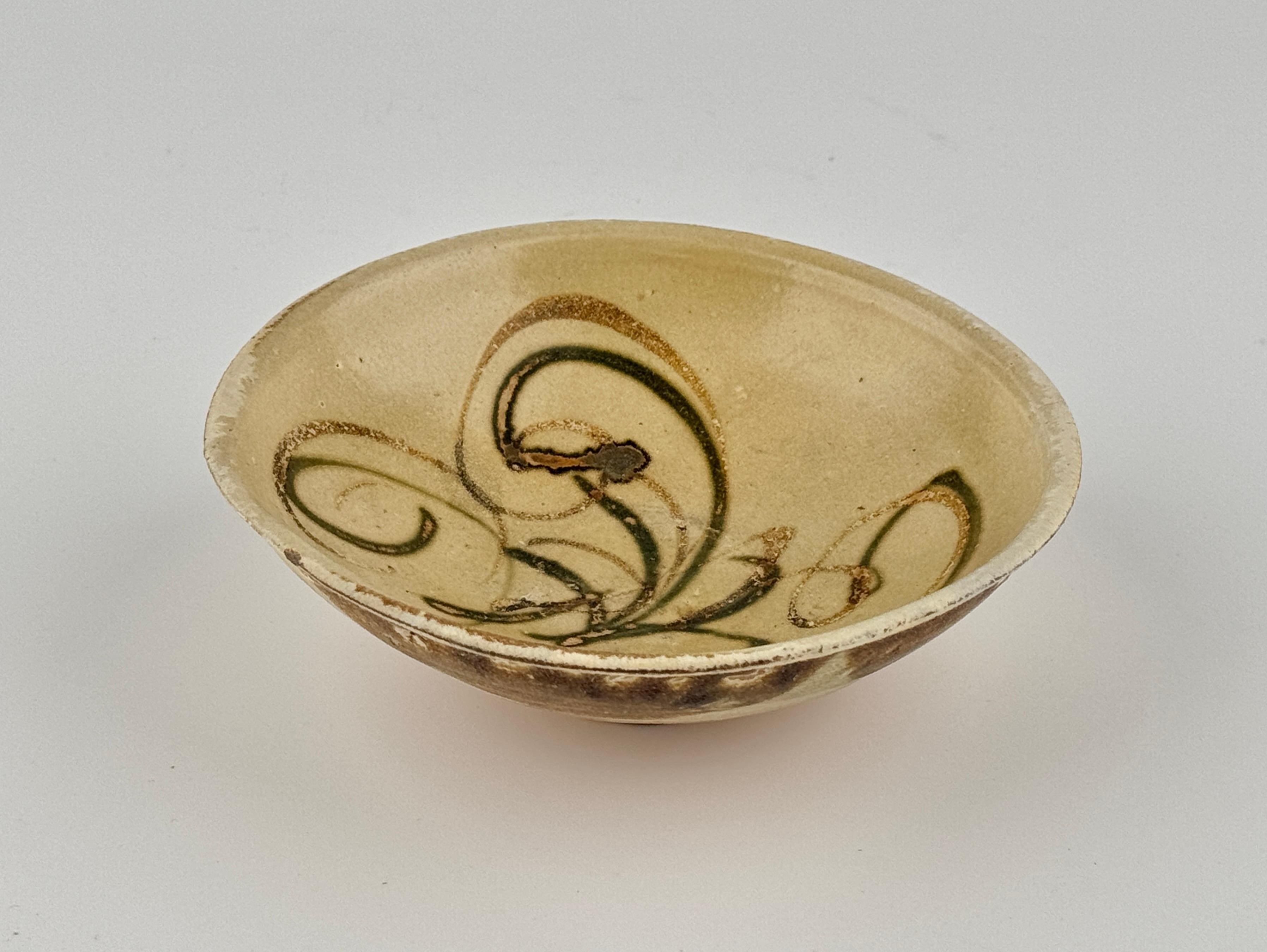 Glazed Changsha Bowl from Belitung Ship, Tang Period For Sale