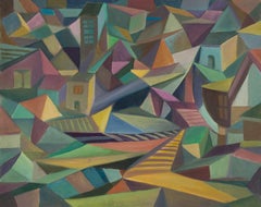 Chanjun Zheng Pittura a olio originale contemporanea "Città natale"