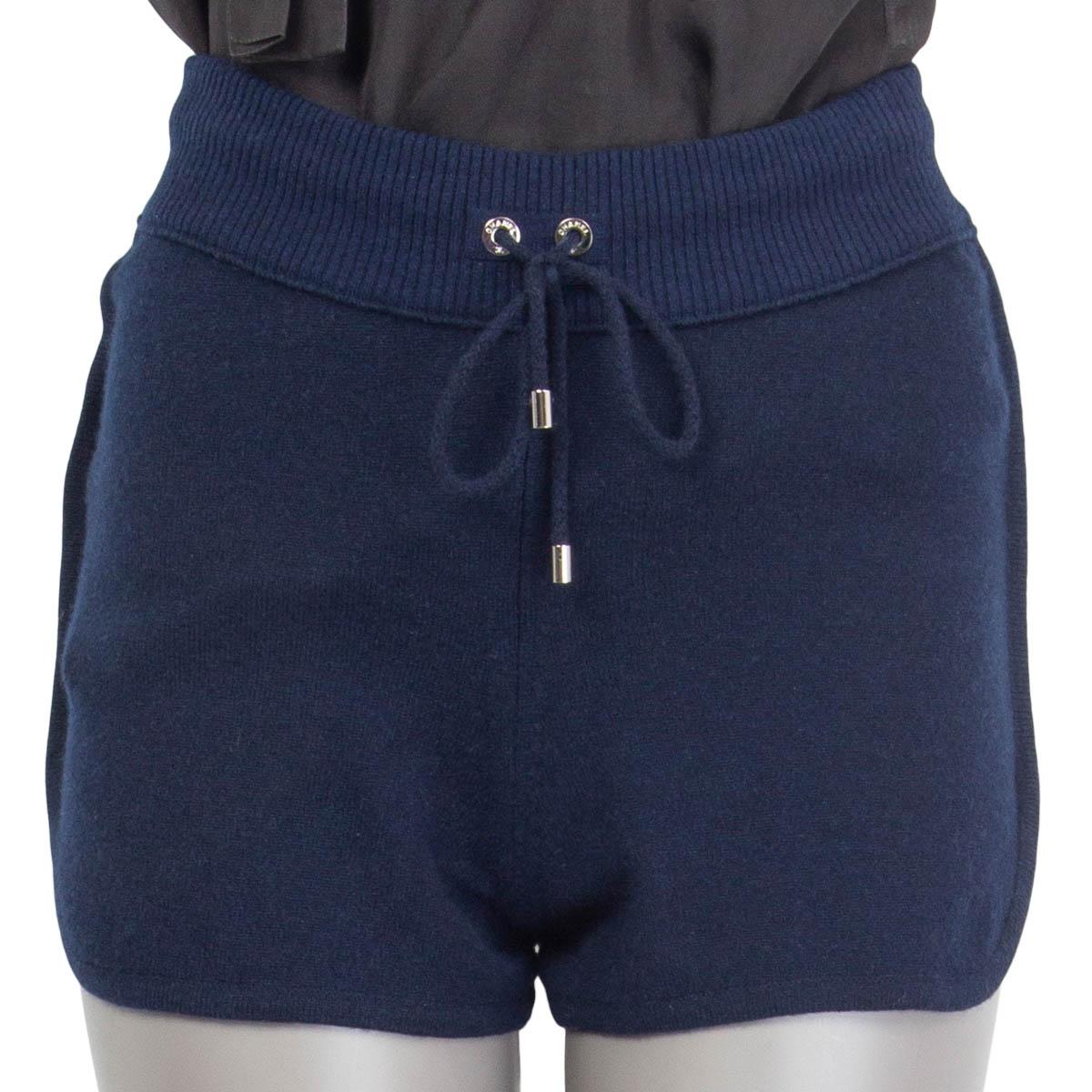 CHANLE marineblau Kaschmir 2012 DRAWSTRING Shorts Hose 36 XS (Schwarz) im Angebot