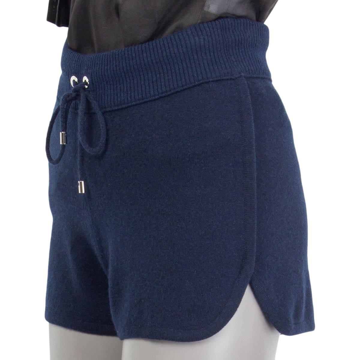 CHANLE marineblau Kaschmir 2012 DRAWSTRING Shorts Hose 36 XS Damen im Angebot