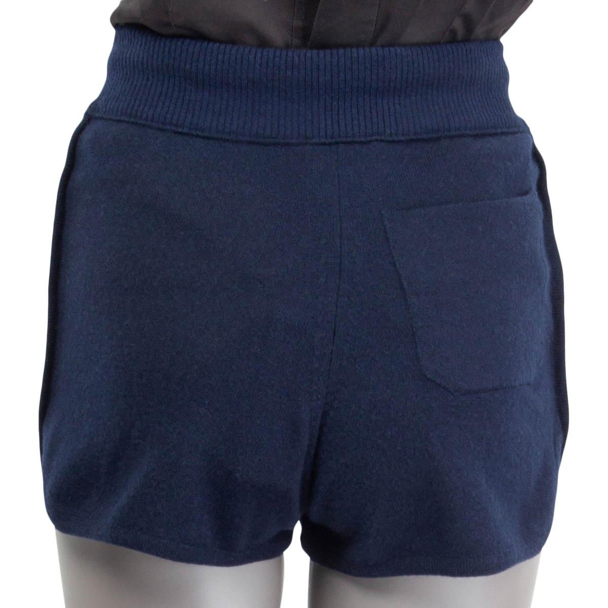 CHANLE marineblau Kaschmir 2012 DRAWSTRING Shorts Hose 36 XS im Angebot 1