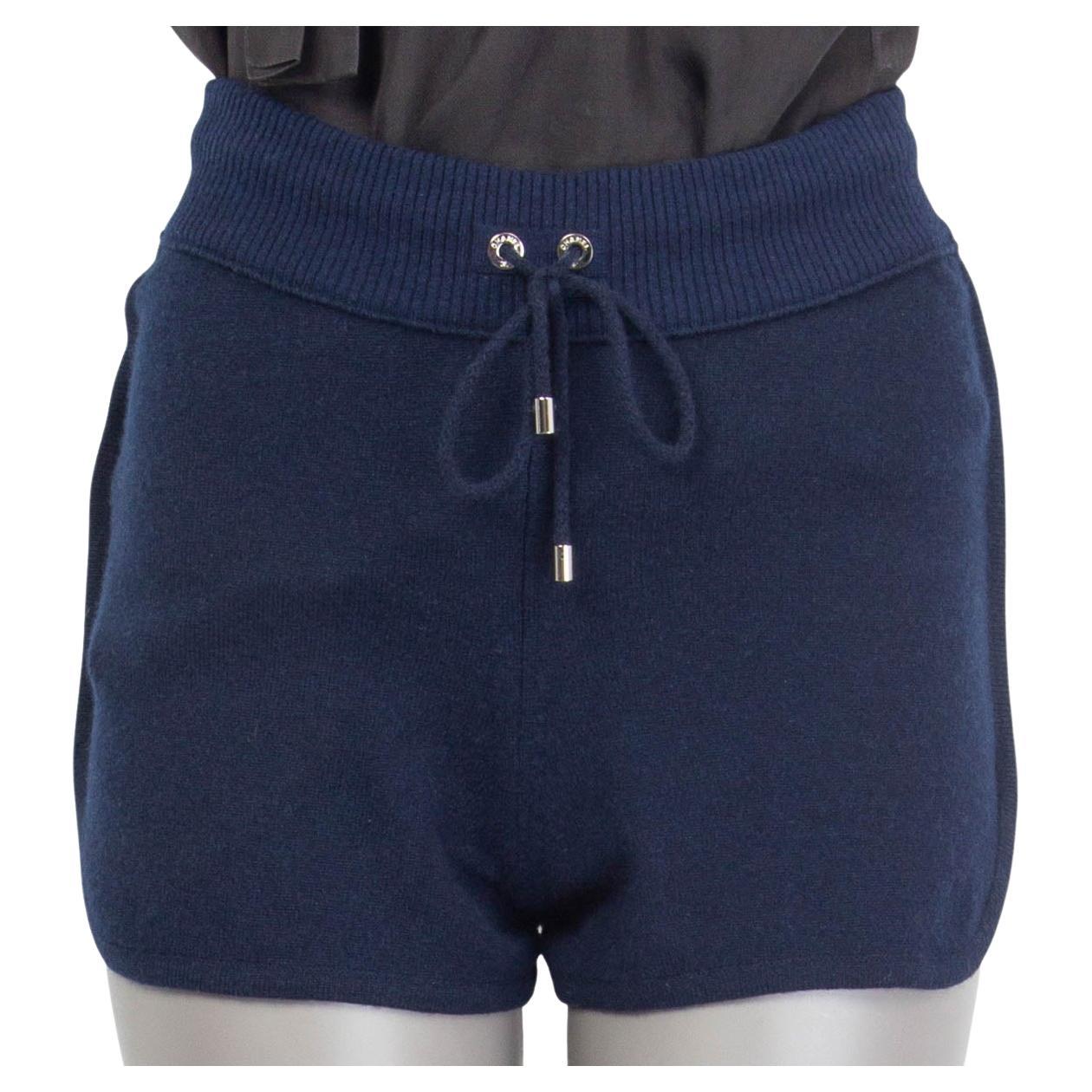 CHANLE marineblau Kaschmir 2012 DRAWSTRING Shorts Hose 36 XS im Angebot