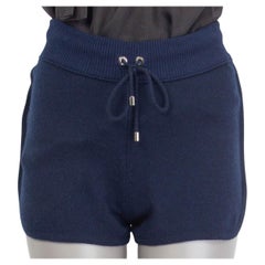 Pantalon court CHANLE DRAWSTRING en cachemire bleu marine, taille 36 XS, 2012