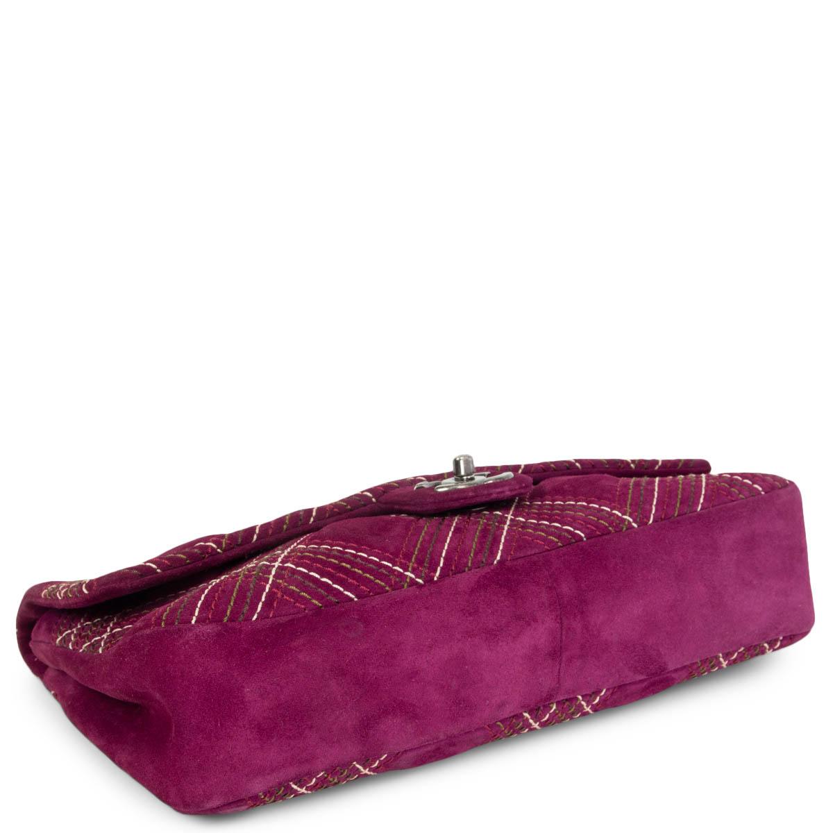 Women's CHANLE purple suede 2013 EDINBURGH SALTIRE MEDIUM FLAP Shoulder Bag 13A For Sale