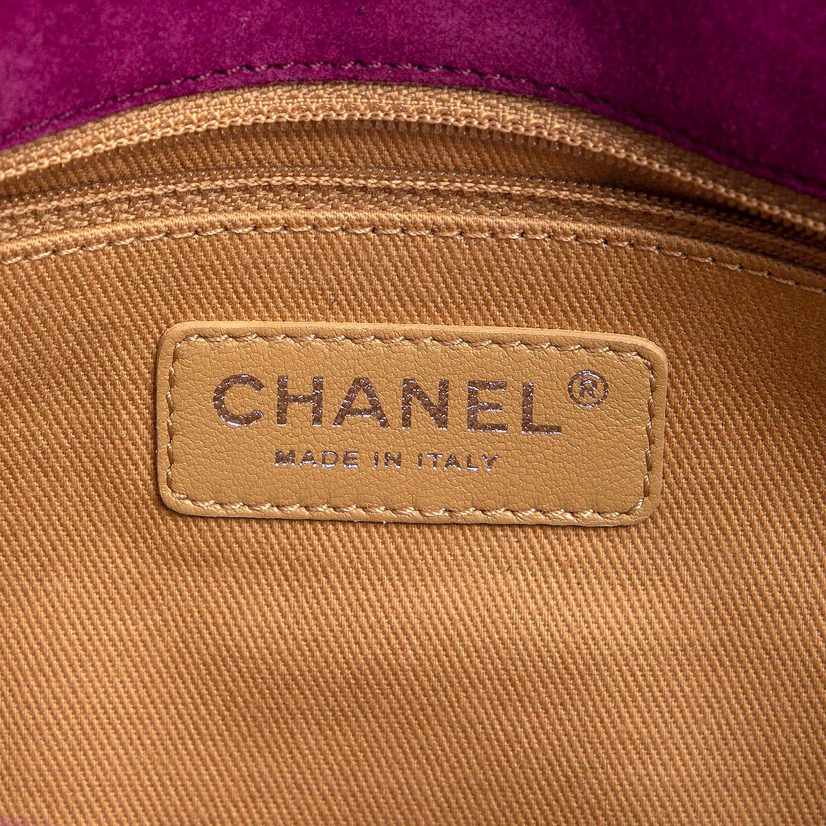 CHANLE purple suede 2013 EDINBURGH SALTIRE MEDIUM FLAP Shoulder Bag 13A For Sale 2